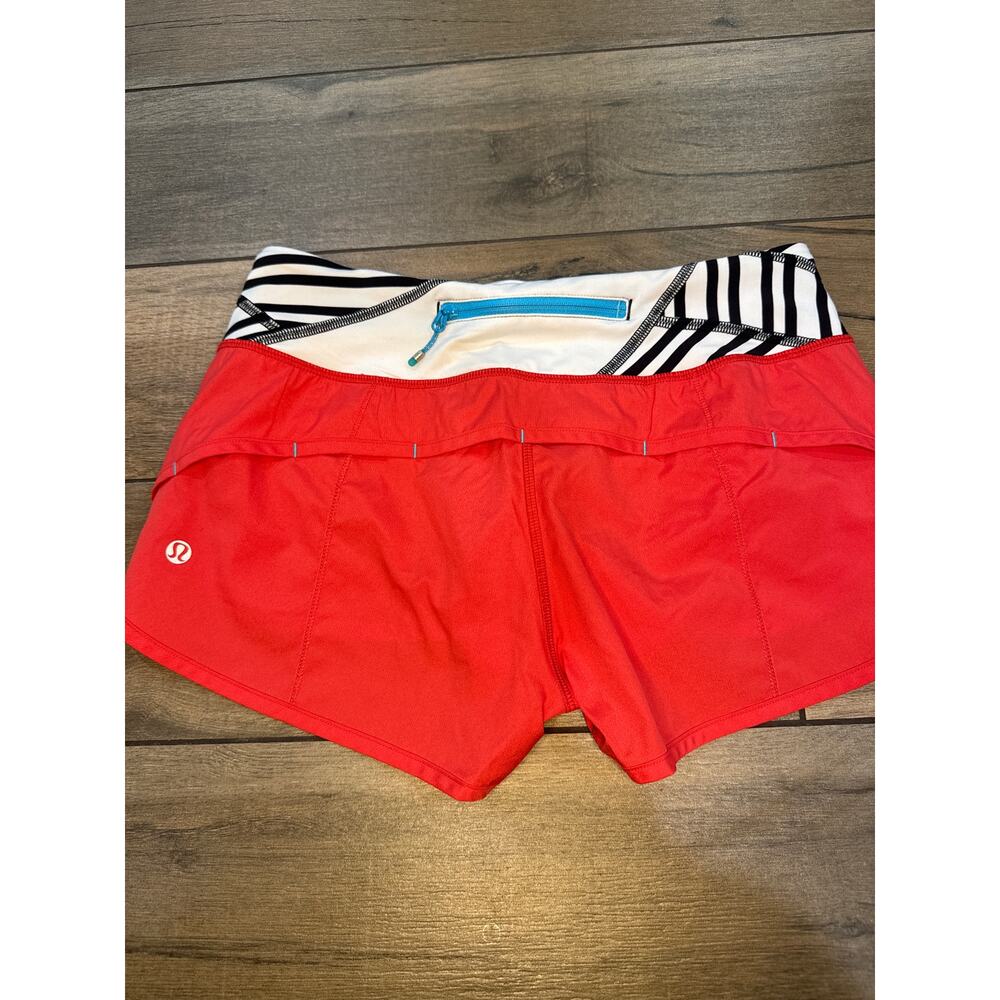 Lululemon Speed Shorts Love Red Quilt Print Running Size 4